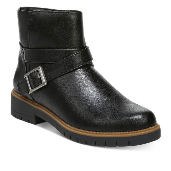 Style & Co Women's Gabellap Black Faux Leather Buckle Ankle Boots Size 5.5 - Picture 1 of 9